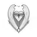 arrow going through a heart with minimal shading and fancy feathers on the arrow. also wants to add heartbeat line work tattoo design idea