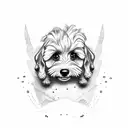 minimal schnoodle dog tattoo design idea