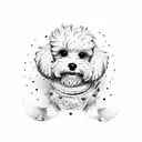 minimal schnoodle dog tattoo design idea