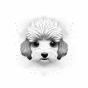 minimal schnoodle dog tattoo design idea