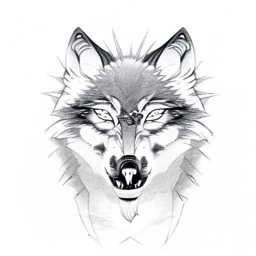 The mouth of the wolf, the eyes of the lamb tattoo design idea
