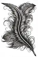 infinity Feather with a spear through it  tattoo design idea