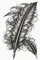 infinity Feather with a spear through it  tattoo design idea