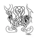 small cthulhu eats my hand tattoo design idea