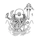 small cthulhu eats my hand tattoo design idea