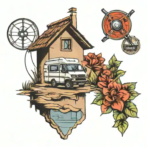 linear tattoo on wrist iveco daily campervan and lifeguard tower tattoo design idea