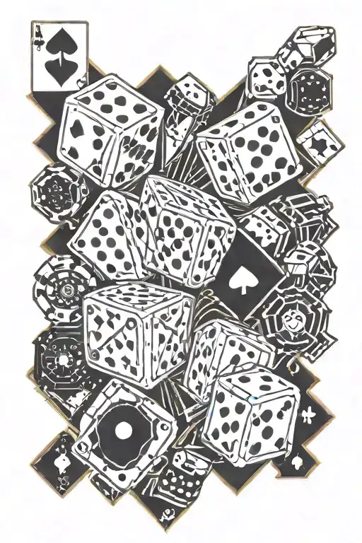 "play your cards right or get dealt" on my forearm with dice, cards, chips, 777 from the slot machine, etc.  tattoo design idea