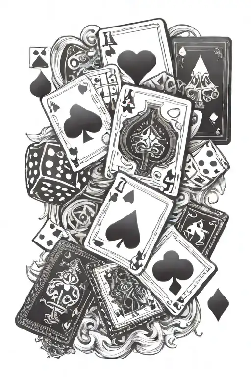 "play your cards right or get dealt" on my forearm with dice, playing cards, 777, etc tattoo design idea