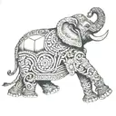 A elephant in the walls of Jerusalem tattoo design idea