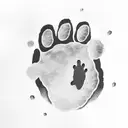 Clouds with dog paw print storm tattoo design idea