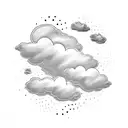Clouds with dog paw print storm tattoo design idea