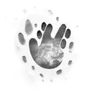 Clouds with dog paw print storm tattoo design idea