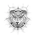black  sheep under white wolf tattoo design idea