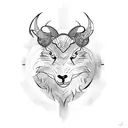 black  sheep under white wolf tattoo design idea