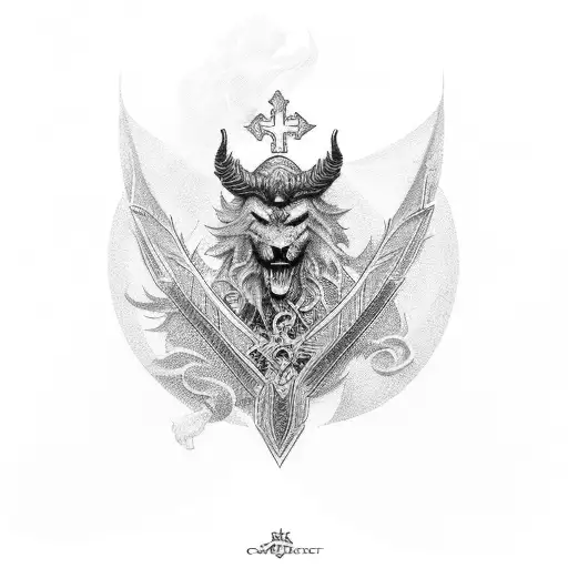 croix ange  tattoo design idea