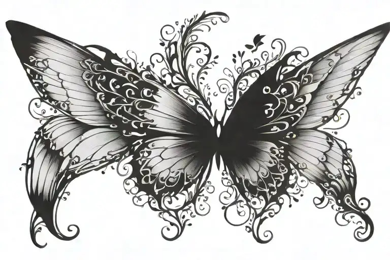 fairy wings tattoo design idea