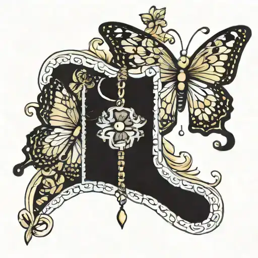 zipper with butterflies coming from the opening of the zipper tattoo design idea
