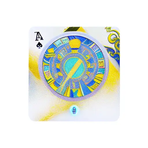 the 7 of cups of the Spanish card decks with the colors blue and yellow Gold  tattoo design idea