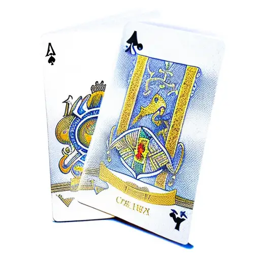 the 7 of cups of the Spanish card decks with the colors blue and yellow Gold  tattoo design idea
