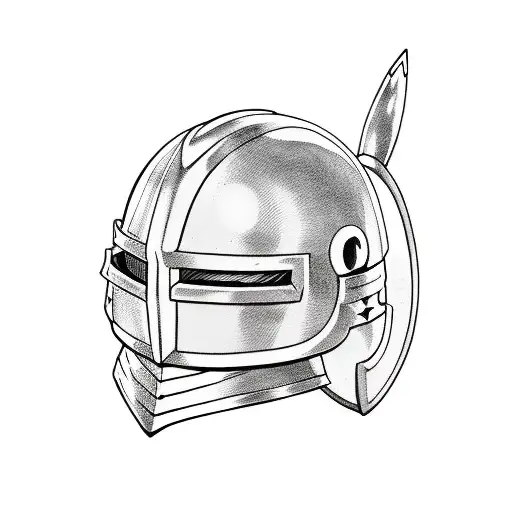 Pikachu wearing knight helmet  tattoo design idea