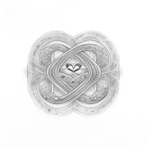 A watercolor-inspired infinity sign with hearts around it that says Love Mody, featuring vibrant colors tattoo design idea