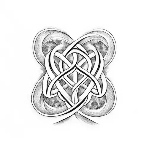 A nature-inspired tattoo with an infinity sign formed by intertwining branches, adorned with hearts that say Love Mody tattoo design idea