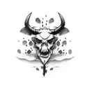 cow scull with Camaro tattoo design idea