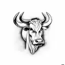 cow scull with Camaro tattoo design idea