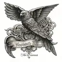 a bird eating it's wings with the phrase "the bird of hermes is my name, i eat my wings to keep me tame" underneath tattoo design idea