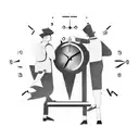 A man dissipating while walking on the hands of a clock showing 17:50, and the clock showing 10 o'clock in Roman numeral tattoo design idea