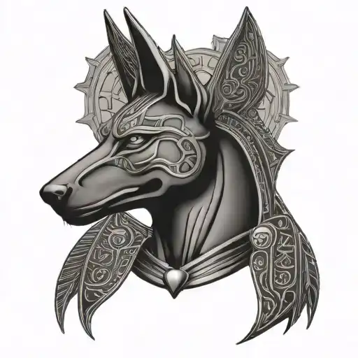 anubis, ankh, jmcp tattoo design idea