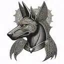 anubis, ankh, jmcp tattoo design idea