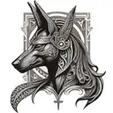anubis, ankh, jmcp tattoo design idea