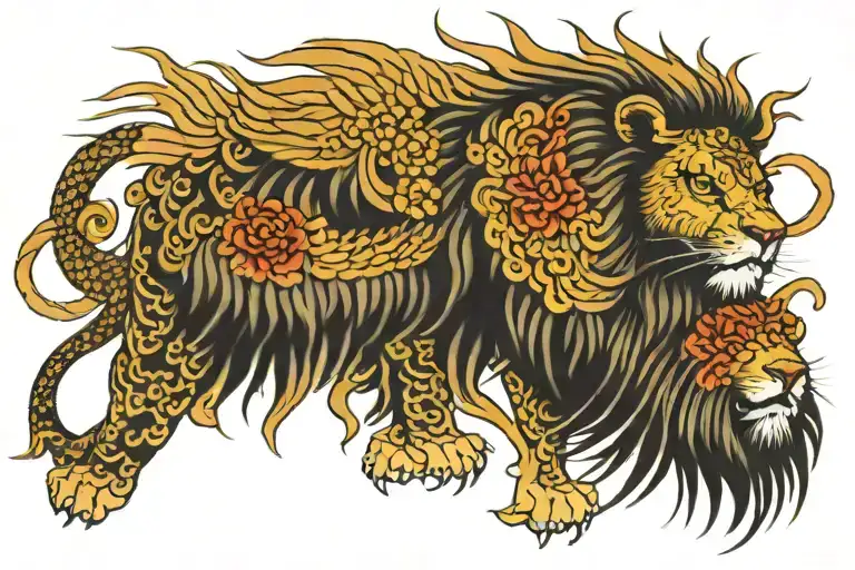 Lion Wings tattoo design idea