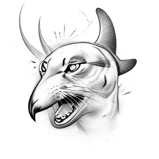 a panther capturing a seagull tattoo design idea