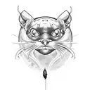 a panther capturing a seagull tattoo design idea