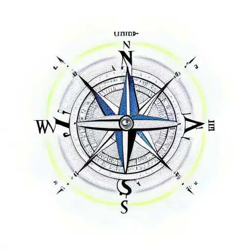 compass and clock in shape of infinity sign tattoo design idea