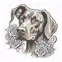 vizsla dog tattoo design idea
