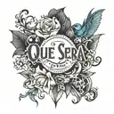 Que sera, sera. Whatever will be, will be. The future's not ours to see. Que sera, sera. tattoo design idea