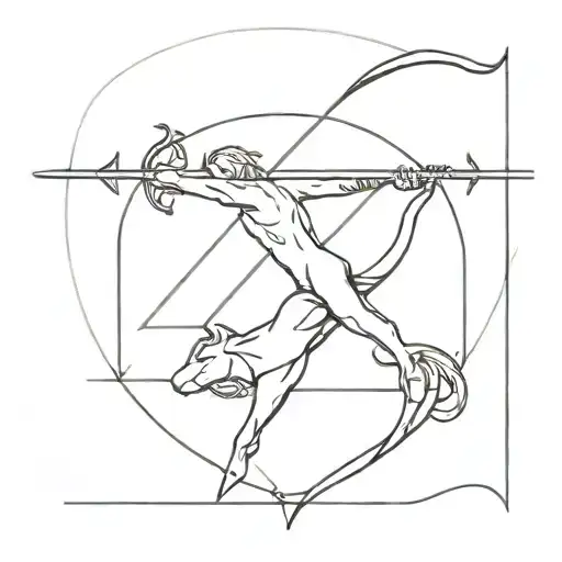 sagittarius with leviathan cross tattoo design idea