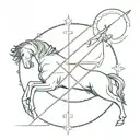 sagittarius with leviathan cross tattoo design idea