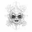 ghost with sunglasses tattoo design idea