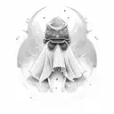 ghost with sunglasses tattoo design idea