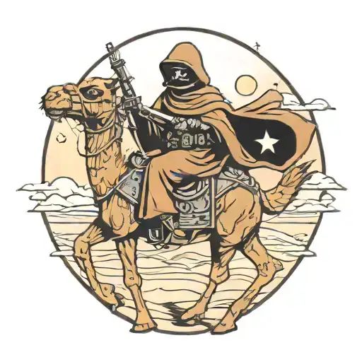 Star Wars jawa riding a camel tattoo design idea