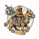 Star Wars jawa riding a camel tattoo design idea