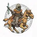 Star Wars jawa riding a camel tattoo design idea