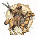 Star Wars jawa riding a camel tattoo design idea