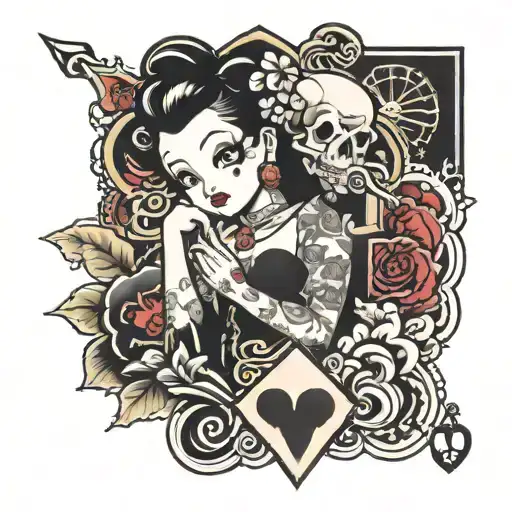 Betty boop ace of spade tattoo design idea