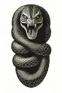 Two cobras wrapping around each other tattoo design idea