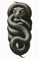 Two cobras wrapping around each other tattoo design idea